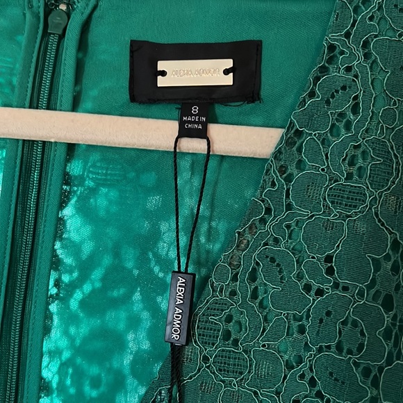 Alexia Admor long sleeved green lace dress. NWT. Size 8 - Picture 5 of 9